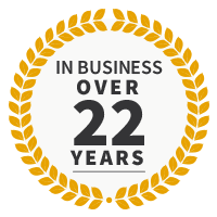 In Business Over 22 Years badge